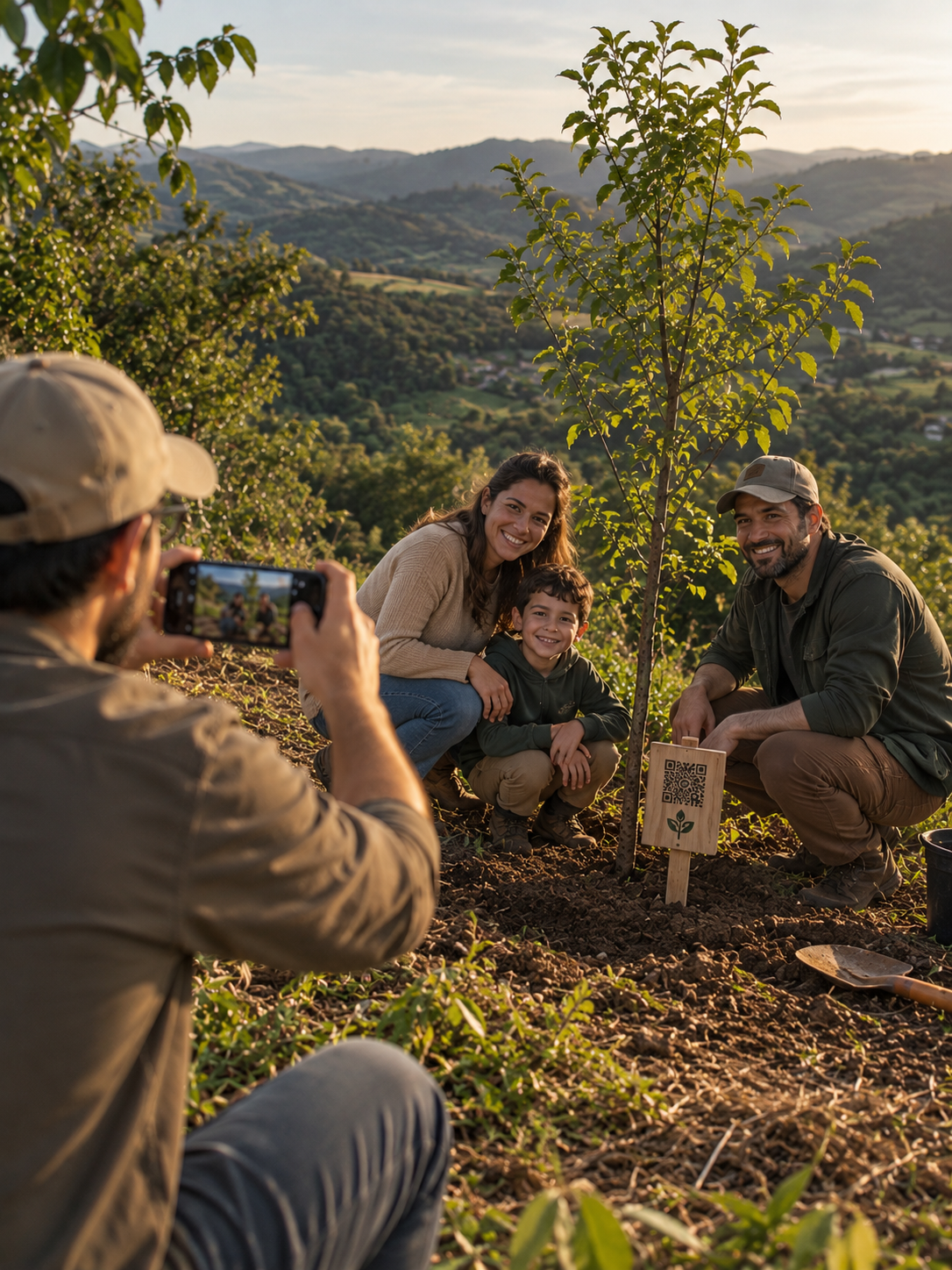 Árvore já crescida, fotografada de novo no mesmo lugar